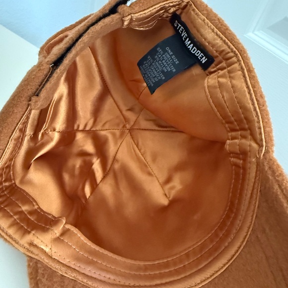 New Hip Steve Madden Brown Happy Face Soft Baseball Hat One Size Back Adj Strap - Picture 4 of 5